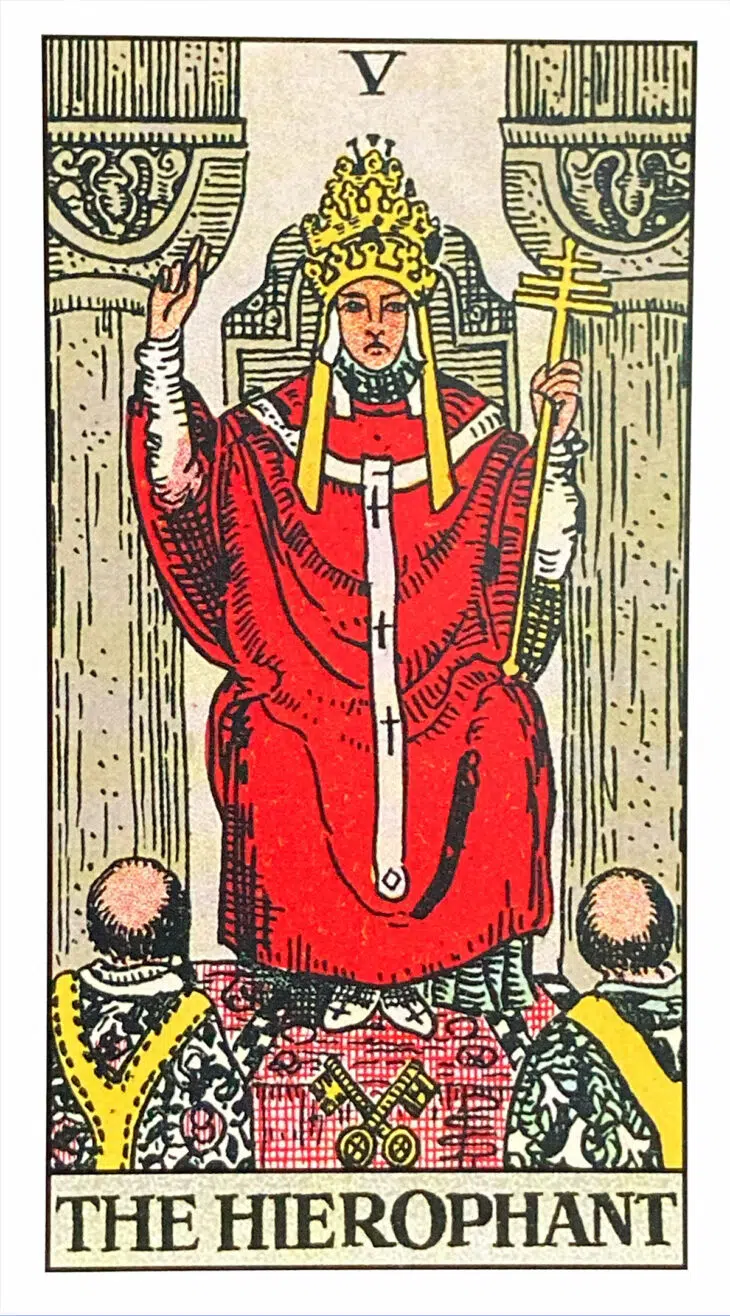The Hierophant (V) Rider Waite Smith Tarot
