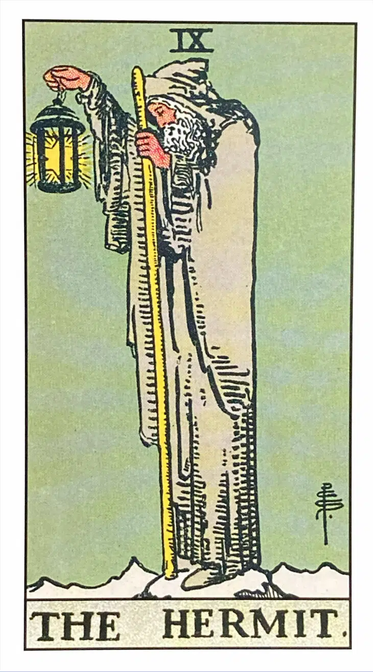 The Hermit (IX) Rider Waite Smith Tarot