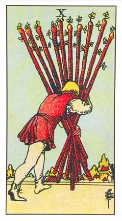 Ten of Wands - Rider Waite Smith Tarot