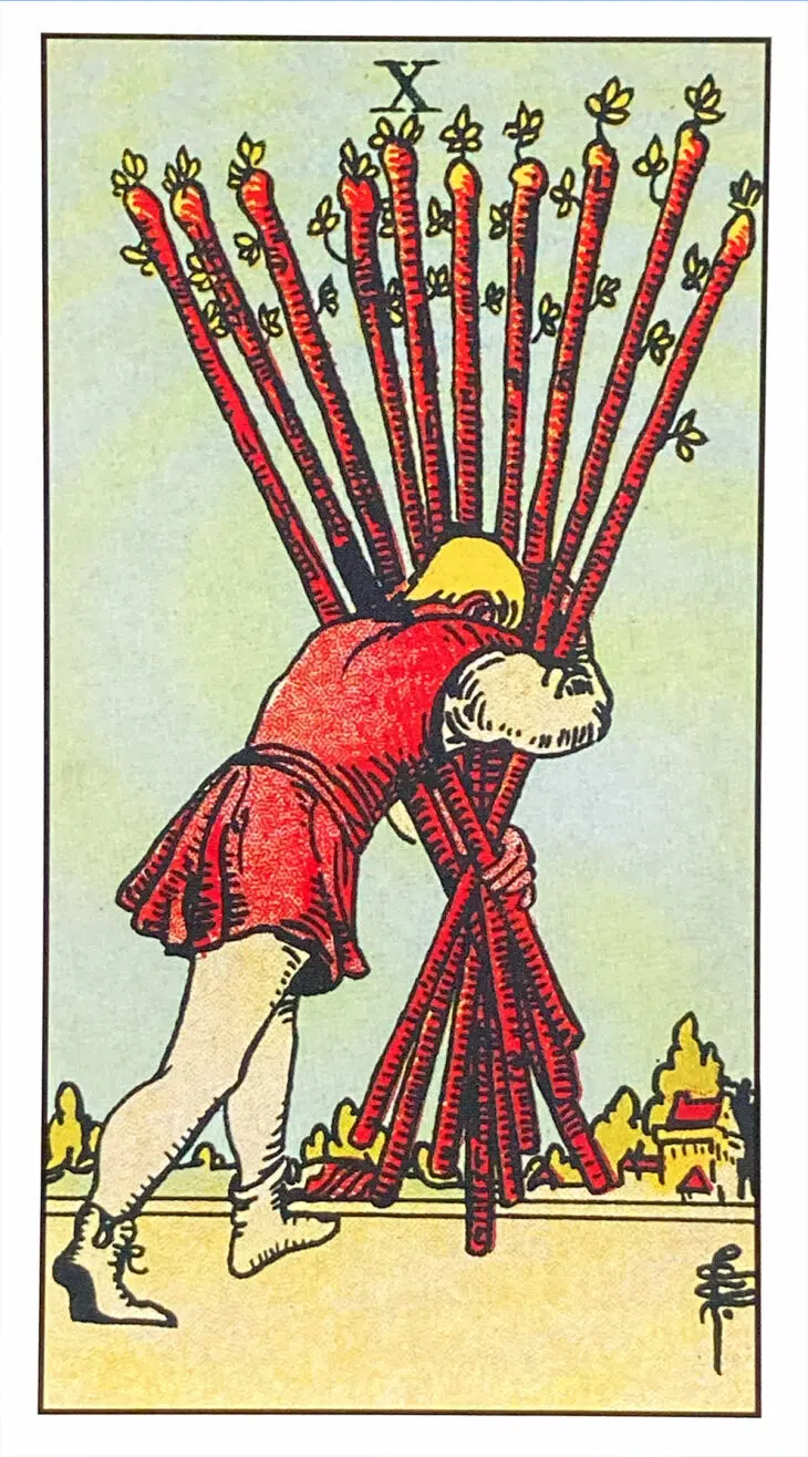 Ten of Wands - Rider Waite Smith Tarot