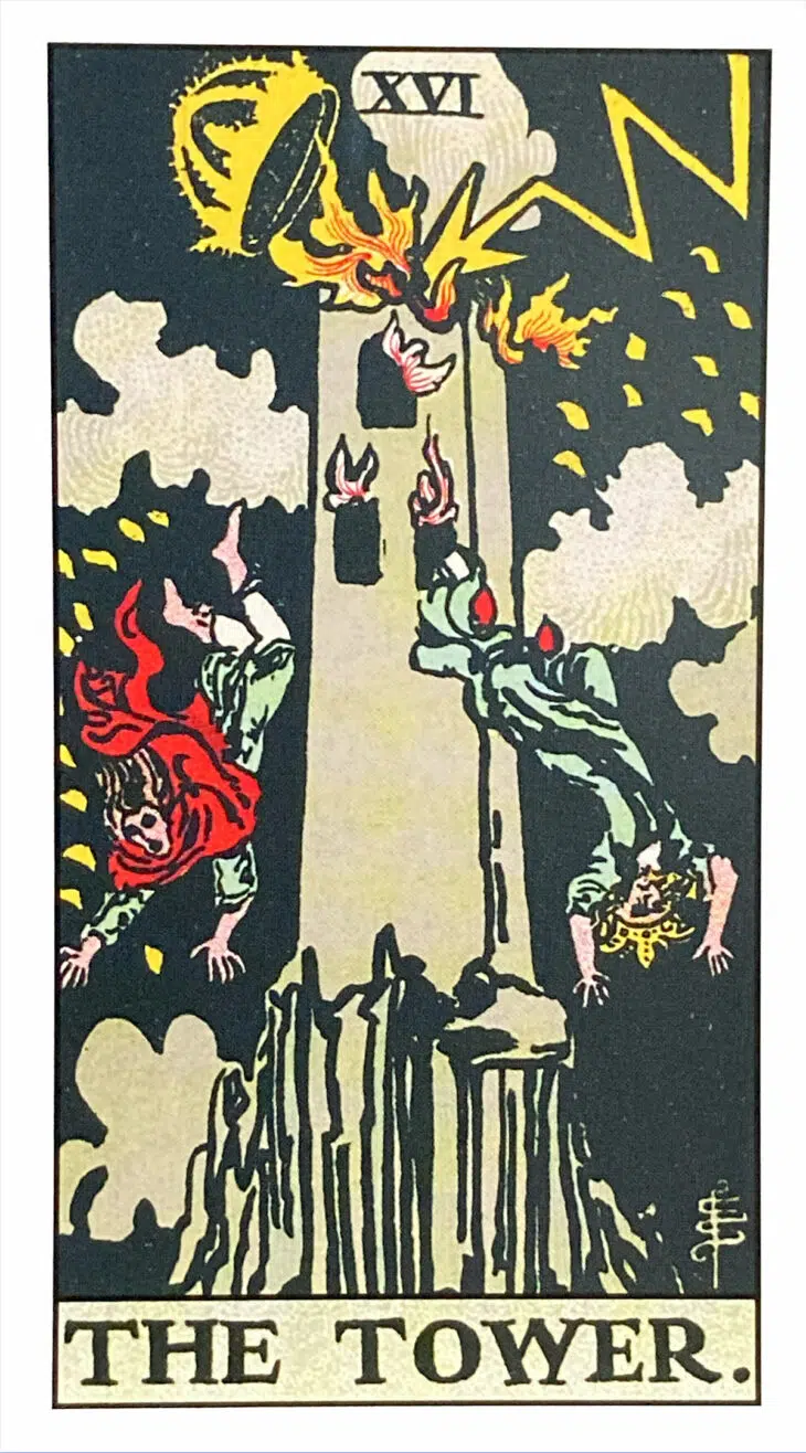 The Tower (XVI) Rider Waite Smith Tarot