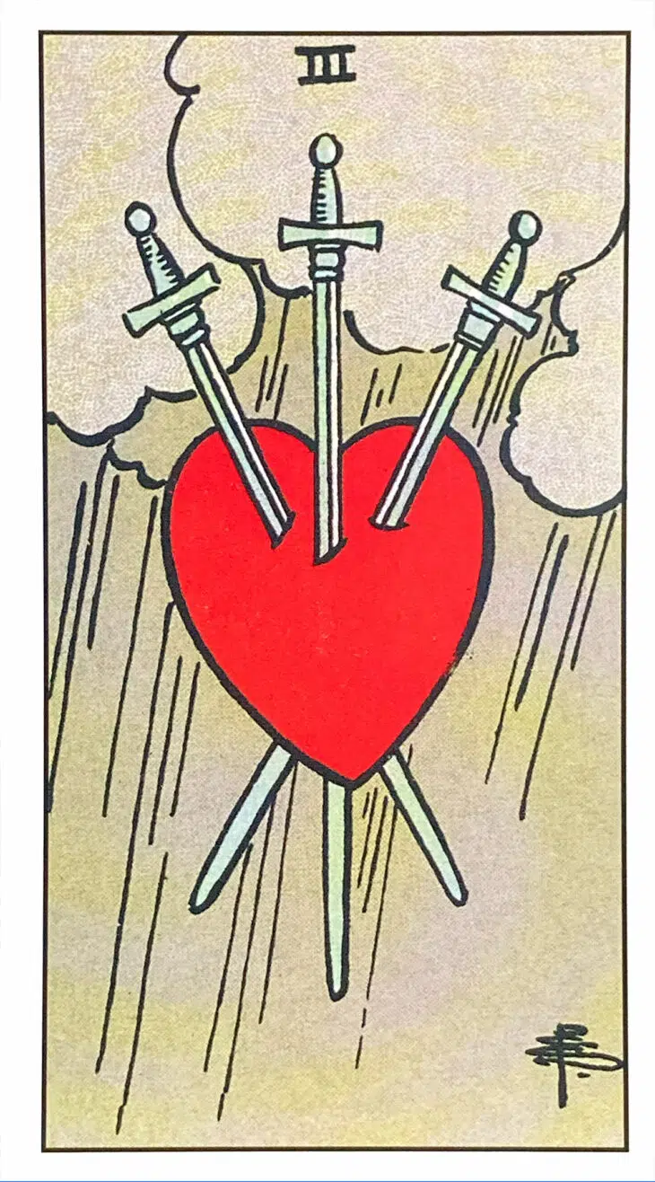 Trois d'Épées - Tarot Rider Waite Smith