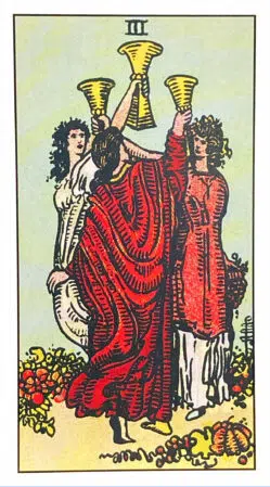 Three of Cups - Rider Waite Smith Tarot