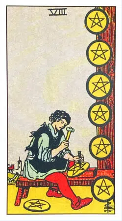 Eight of Pentacles - Rider Waite Smith Tarot